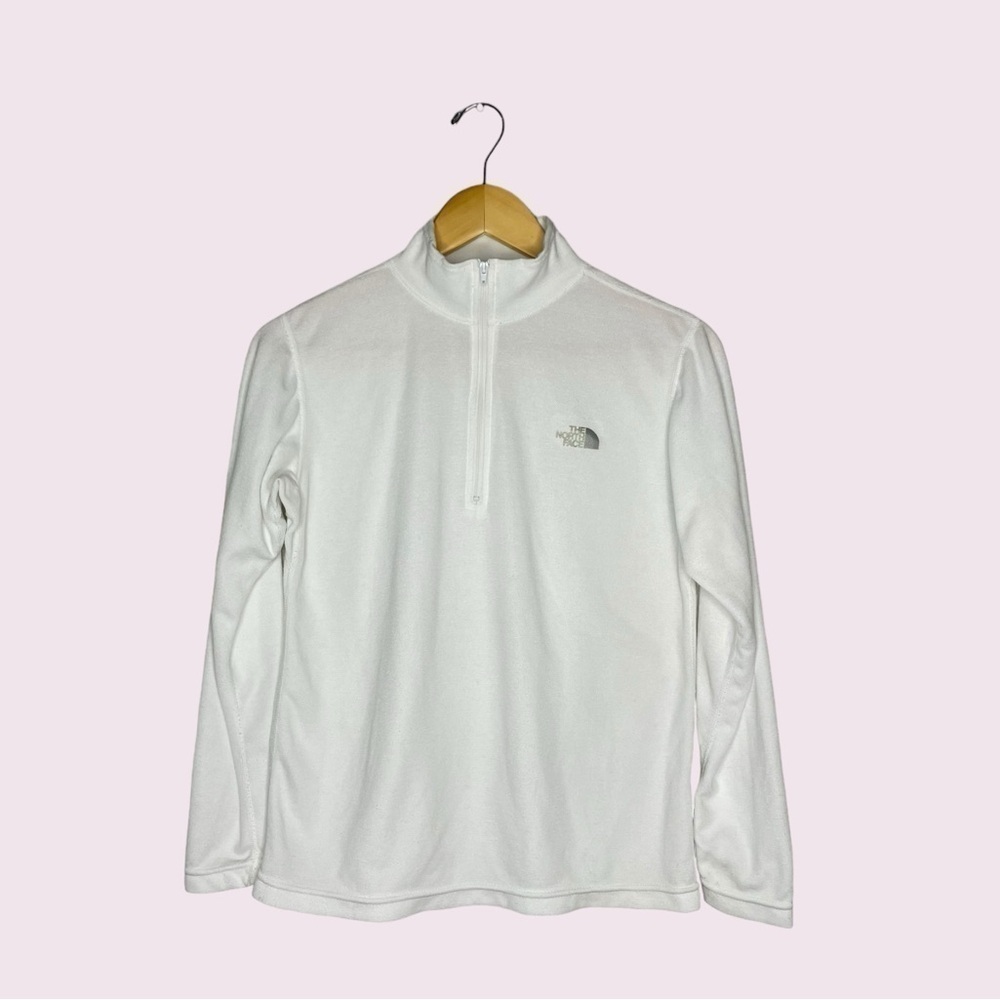 The North Face White Quarter Zip Pullover Womens Medium